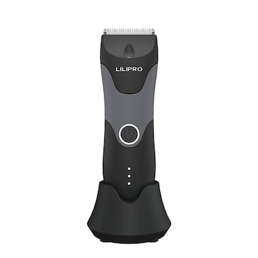 Lilipro Waterproof Groin &amp; Body Hair Trimmer &ndash; Electric Rechargeable Trimmer for Men with Ceramic Blade, 5-Length Adjustable Guard, LED Light &amp; Type-C Charging