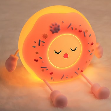 OkiyiD Cute Donut Lamp Gifts, Kawaii Silicone Night Light for Kids, LED Squishy Cute Lamp, Dimmable Light Up Donut, Rechargeable Bedside Lamp for Kids Boys Girls Bedroom Decor Gifts
