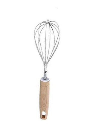 Stainless Steel Whisk Egg Beater   12-Inch Manual Balloon Whisk with Beech Wood Handle   Kitchen Utensil for Blending, Whisking, Stirring &amp; Mixing
