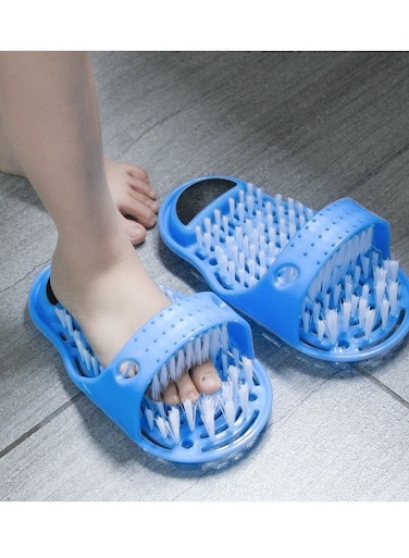 نعال تدليك القدم مع فرشاة تنظيف - نعال تدليك انعكاسي للعناية بالقدم، نعال فرك للتنظيف والاسترخاء، جهاز تدليك قدم مريح