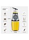 Olive Oil Dispenser Bottle with Measuring Scale - Drip-Free Glass Oil Pourer for Kitchen, Clear Glass Vinegar &amp; Oil Dispenser with Pump, Refillable