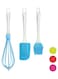 Baking Brush Set - 3-Piece Silicone Baking Set with Cooking Brush, Dough Scraper &amp; Whisk - Non-Stick, Heat-Resistant, Blue Baking Accessories