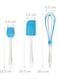 Baking Brush Set - 3-Piece Silicone Baking Set with Cooking Brush, Dough Scraper &amp; Whisk - Non-Stick, Heat-Resistant, Blue Baking Accessories