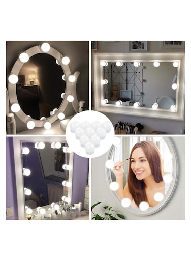 Hollywood Style Vanity Mirror Lights Kit with 10 Adjustable LED Bulbs, Color and Brightness Control, Makeup Lighting Strip for Vanity Tables and Dressing Rooms
