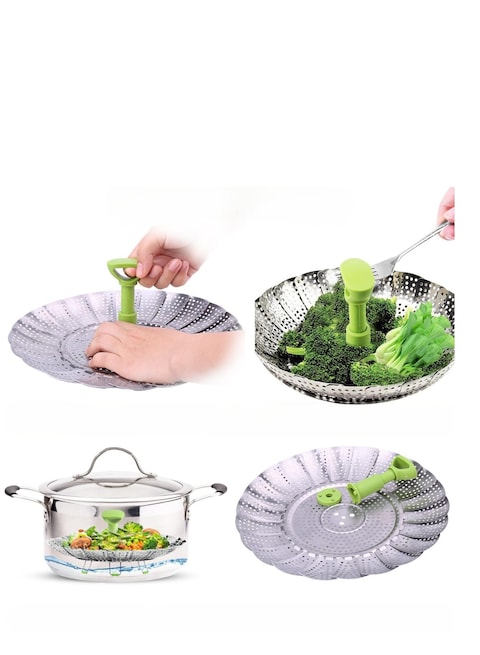 Premium Stainless Steel Steamer Basket - Expandable Foldable Insert for Instant Pot and Regular Pots, Durable Steaming Basket for Vegetables, Seafood, Dumplings
