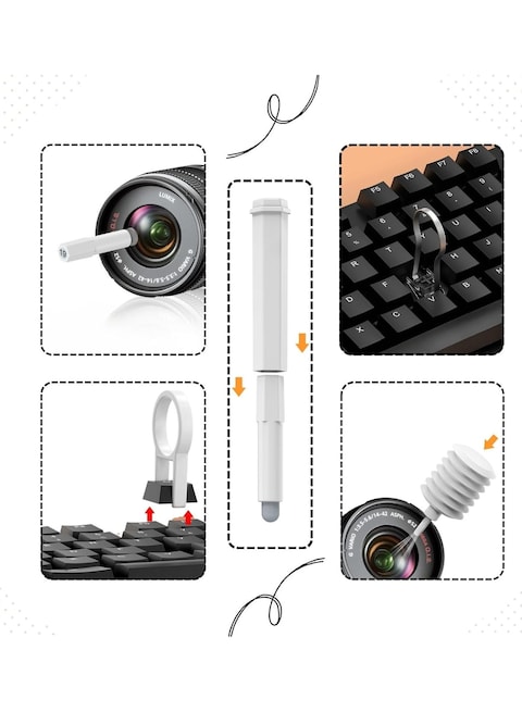 20-in-1 Multi-Functional Electronic Cleaning Kit &ndash; Keyboard Cleaner with Brush for AirPods, iPhone, iPad, Earbuds, Laptop, Computer, Camera, Screen &amp; Lens Cleaning
