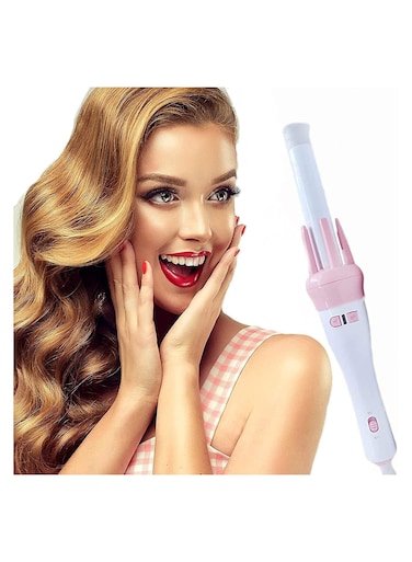 مكواة تجعيد الشعر الأوتوماتيكية، مكواة تجعيد سيراميك تدور 360 درجة في اتجاهين، مجعد الشعر لتجعيدات فضفاضة ومرنة، بكرة تسخين سريعة للشعر الطويل والقصير