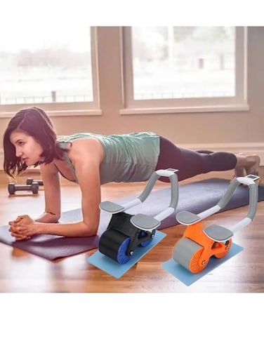 Ab Roller Wheel with Elbow Support &ndash; Automatic Rebound Abdominal Wheel, Core Workout Equipment for Home Gym, Fitness, Yoga &amp; Pilates Exercises
