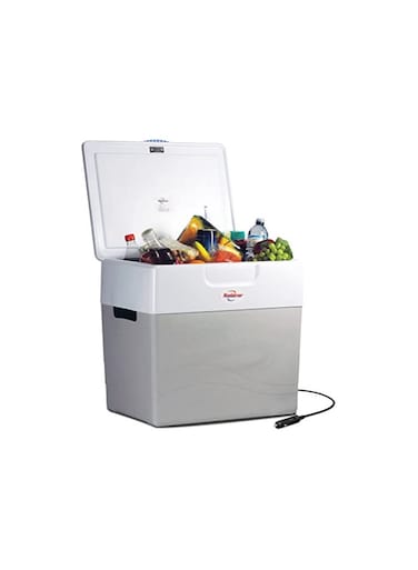 Thermoelectric Iceless 12V Cooler Warmer &ndash; 17L Electric Portable Car Cooler with DC Plug, Grey &amp; White, Ideal for Travel, Camping, Fishing, Trucking
