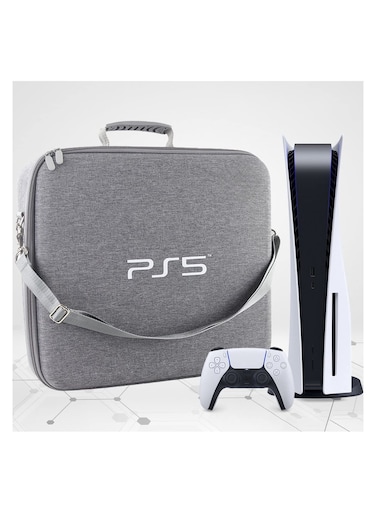 PS5 Storage Bag &ndash; Hard Shell Carrying Case for PS5, Waterproof &amp; Shockproof Travel Bag, Durable Nylon Fabric, Fits Console, Controllers, Cables &amp; Accessories
