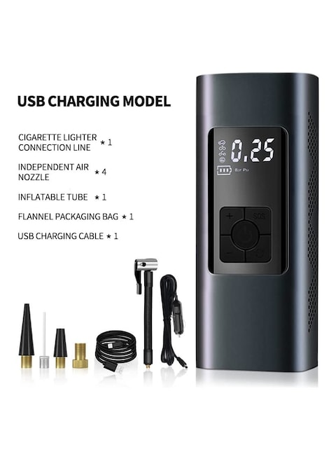 Cordless Tire Inflator Portable Air Compressor &ndash; 6000mAh Rechargeable Bike Air Pump with Digital Pressure Gauge, 150PSI Auto-Off Electric Wireless Pump