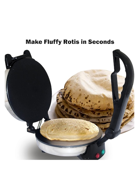 Electric Tortilla Maker &ndash; Stainless Steel 1800W Roti Maker Machine with Non-Stick Plates, Double-Sided Heating, Even Heat Distribution for Tortillas, Roti
