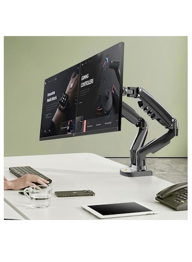 PC Monitor Arm &ndash; Adjustable Dual Monitor Mount with Ergonomic Design, Desk Stand with C Clamp &amp; Grommet Mount Base &ndash; Fits 13&rdquo; to 32&rdquo; Screens