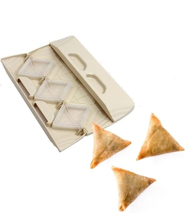 أداة صنع السمبوسة، 6 قوالب خبز السمبوسة لصنع السمبوسة بسرعة وسهولة، قالب زلابية غير لاصق لتحضير المعجنات والوجبات الخفيفة والمقبلات المثالية