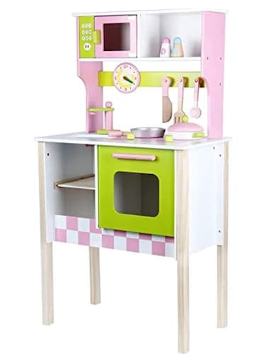 Wooden Pretend Play Kitchen Set for Kids &ndash; Simulation Cooking Toys with Utensils, Stove, Sink, and Accessories, Educational Role-Playing Kitchen Playset