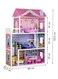 Kids Wooden Dollhouse with Working Elevator &amp; Rotatable Staircase 3-Story Pretend Play Doll House for Toddlers, 10 Pcs Furniture Accessories, DIY Simulated Rooms