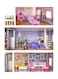 Kids Wooden Dollhouse with Working Elevator &amp; Rotatable Staircase 3-Story Pretend Play Doll House for Toddlers, 10 Pcs Furniture Accessories, DIY Simulated Rooms