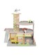 Wooden Toy Garage Multi-Storey Car Park with Working 3-Floor Lift, Elevator, Petrol Pump, Car Wash, and 3 Vehicles (Car, Ambulance &amp; Helicopter) Educational Toy