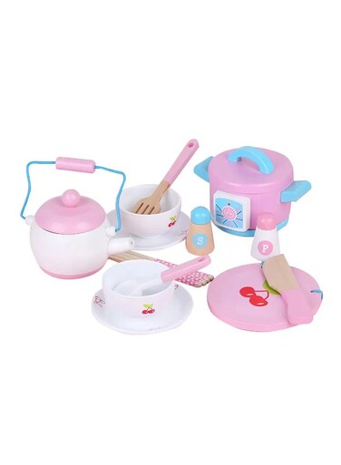 New Arrival Play Kitchen Wooden Toy Pots and Pans Set for Children &ndash; Realistic Cooking Playset for Kids, Includes Pots, Pans, Cooking Utensils,