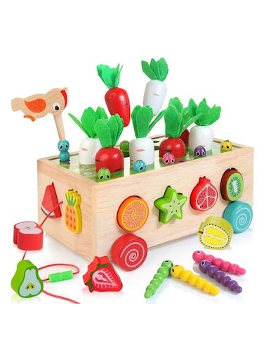 Montessori Educational Shape Sorting Toys for Toddlers, Fine Motor Skills Game for Kids Ages 2-4, Wooden Preschool Learning Toy for Boys &amp; Girls