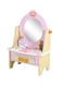 طاولة زينة خشبية للأميرة مع ملحقات مكياج - لعبة تعليمية للعب الأدوار، طاولة مكياج محاكاة للبنات، مجموعة تجميل تفاعلية مع مرآة