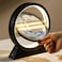 Moving Sand Art Picture in Motion &ndash; Round Tempered Glass 3D Deep Sea Sandscapes with Display Flowing Sand Frame, Relaxing Desktop D&eacute;cor