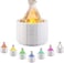 USB Ultrasonic Humidifier with Fire Flame Lamp &ndash; Aromatherapy Bonfire Oil Diffuser, Creative Campfire Design with Remote Control, LED Flame Light