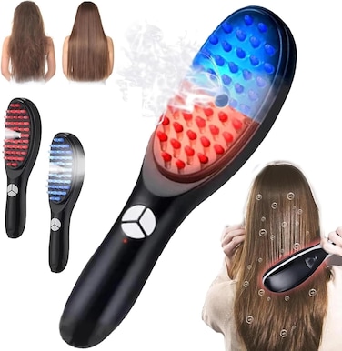 مشط تدليك فروة الرأس مع فرشاة رش - أداة تدليك مريحة لامتصاص الشعر الصحي، فرشاة محمولة للعناية بالشعر لتطبيق المصل، تحفز نمو الشعر