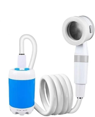 Portable Rechargeable Camping Shower Pump with Spray Nozzle &ndash; Outdoor Shower, Car Washing, and Travel Water Pump for Hiking, Camping, and Beach Use