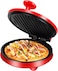 Electric Pizza Oven for Home, 220&deg;C, 1000W, Firestone Plate 23 cm, Compact &amp; Efficient Pizza Maker in Red - Perfect for Homemade Pizzas, Quick Baking, and More
