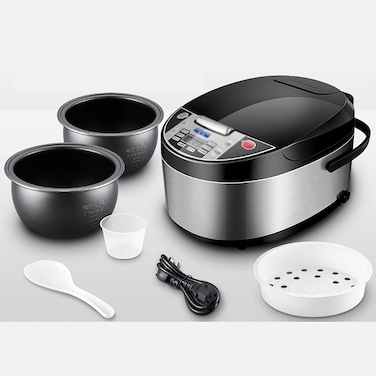 Rice Cooker &amp; Steamer 3/4L Large Capacity, 6-Layer Aluminum Alloy Non-Stick Liner for Perfectly Cooked Rice, Steamed Meals, and Easy Cleanup
