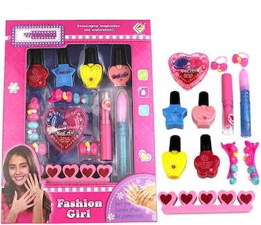 ألعاب تجميل وأزياء للأطفال، مجموعة مكياج ومانيكير قابلة للغسل والتقشير للأطفال، مجموعة لعب تظاهرية آمنة للبنات، ألعاب مكياج غير سامة