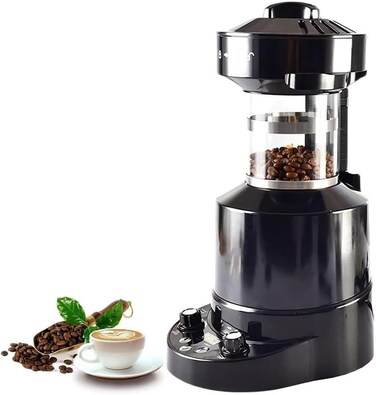 Electric Coffee Roaster with Timing Function, No Smoke, Cool/Peeling Function &ndash; Ideal for Roasting Grains, Peanuts, Coffee Beans, and More
