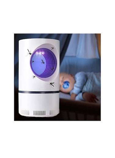 مصيدة البعوض الداخلية بمنفذ USB مع ضوء ليلي LED ومصباح قاتل البعوض الصامت للبعوض والذباب والحشرات الصغيرة، جهاز قتل الحشرات المحمول للمنزل وغرفة النوم والمكتب (أبيض)