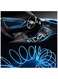 5m Auto Car Neon LED Strip Light Ice Blue EL Wire Lamp for Interior Decoration, Flexible Cold Strobing Glow Wire with Adapter, Universal Fit for Cars, Trucks, SUVs
