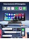 راديو سيارة لاسلكي CarPlay بشاشة تعمل باللمس مقاس 10.26 بوصة يعمل بنظام Android وبلوتوث وجهاز إرسال FM/SD/USB - محمول وسهل التركيب للقوافل والشاحنات (DC7-32V)