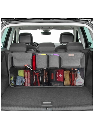 Car Trunk Organizer, 3rd Gen [7 Times Upgrade] Hanging Backseat Organizer with Lids &ndash; Space-Saving Car Trunk Storage Bag, Durable Auto Interior Accessories