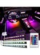 Car LED Strip Light Kit - 4pcs 36 LED Multi-Color Interior Lights, Waterproof Under Dash Lighting with Multi-Mode Change, Wireless Remote Control, Car Charger Included, DC 12V
