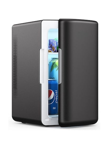 Mini Fridge 6L/8 Can &ndash; Portable Cooler &amp; Warmer   Compact Small Refrigerator for Bedroom, Car, Skincare, Travel   AC/DC Dual Power, Black
