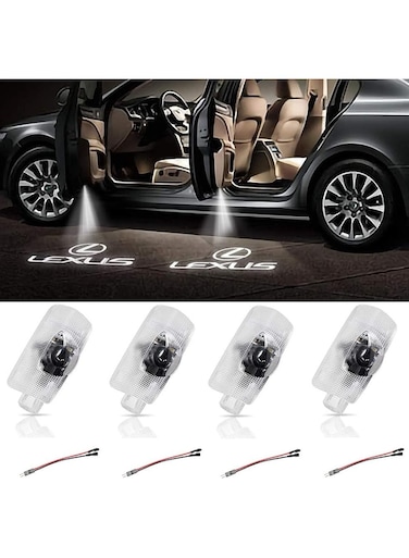 4 Pack LED Car Door Logo Light &ndash; Courtesy Projector Welcome Lights, 3D Ghost Shadow Lamps for Lexus RX, ES, GX, LS, LX, IS, GS, RC, UX Series