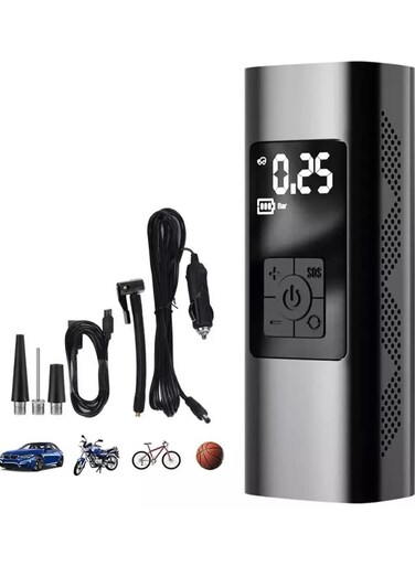 Cordless Tire Inflator Portable Air Compressor &ndash; 6000mAh Rechargeable Bike Air Pump with Digital Pressure Gauge, 150 PSI Auto-Off Wireless Pump