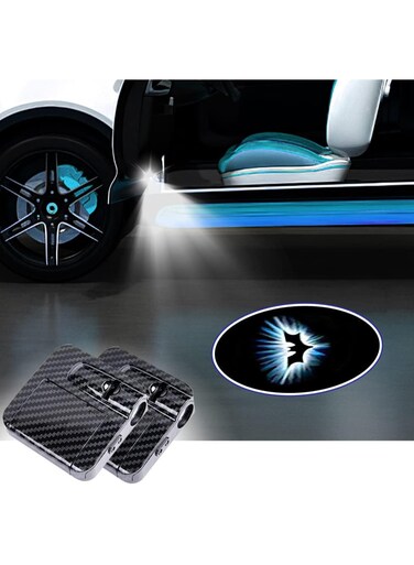 GUOO 2 PCS Car Door Lights - Batman Logo Projector, Universal Wireless LED Car Door Projector Lights, Carbon Fiber Upgraded Welcome Shadow Light