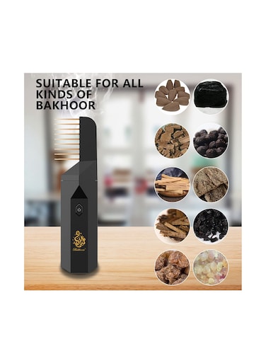 Electric Comb Bukhoor B26 Incense Burner - USB Rechargeable Portable Arabic Aroma Diffuser, Mini Electric Oud Burner, Quick-Heating Fragrance Dispenser