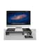 Monitor Stand with 4 USB 3.0 Ports - Metal Desk Riser for Laptop, Computer, iMac, and Monitors up to 32 Inches   Space-Saving Organizer for Office and Home
