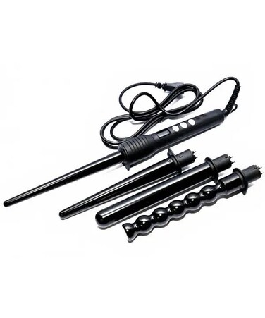 مكواة تجعيد الشعر 4 في 1   مكواة تجعيد الشعر متعددة الوظائف وقابلة للتبديل   أداة تصفيف شعر احترافية لتجعيد الشعر وتموجاته وتكثيفه