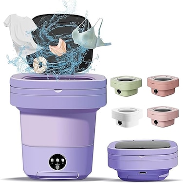 Mini Portable Washing Machine with Dryer &ndash; Foldable Compact Washer for Baby Clothes, Underwear, Socks, and Pet Garments