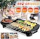 Electric BBQ Grill Hot Pot &ndash; Smokeless Non-Stick Grill with Dual Functionality for BBQ and Hotpot   Adjustable Temperature Control, Oil Sprayer, and Brush