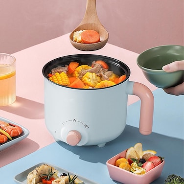 Electric Cooking Pot &ndash; Rapid Heating Mini Noodle Cooker with Auto Power Off &amp; Anti-Dry Burning Protection   Electric Hot Pot for Soups, Noodles, and More