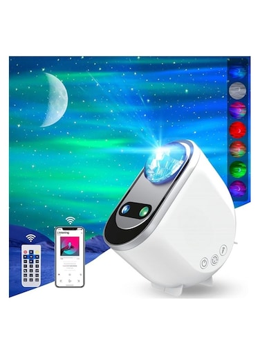 Galaxy Aurora Projector &ndash; 3-in-1 LED Northern Lights Star Projector with 6 White Noise Options &amp; Bluetooth Speaker   Starry Moonlight Projector