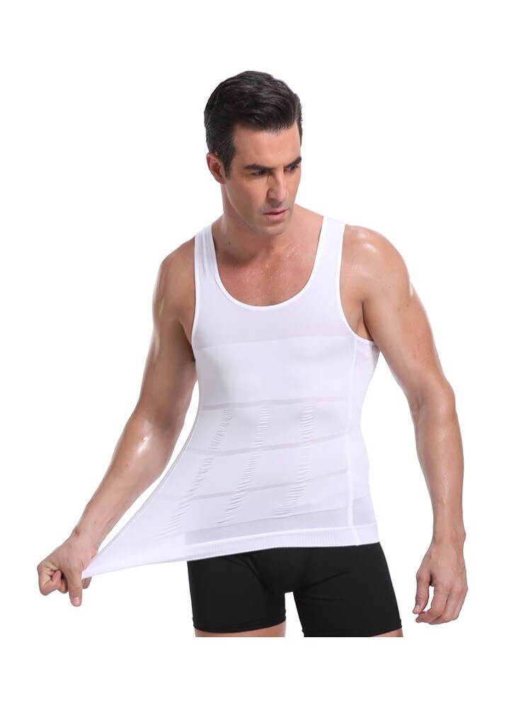 Men’s Slimming Body Shaper Vest – Abdomen Compression Shirt, Workout Tank Top, Firm Control, Sizes M-3XL